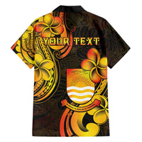 Personalised Kiribati Independence Day Family Matching Short Sleeve Bodycon Dress and Hawaiian Shirt 46th Anniversary