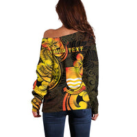 Personalised Kiribati Independence Day Off Shoulder Sweater 46th Anniversary