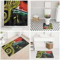 Vanuatu Penama Day Bathroom Set Grunge Flag Style - Polynesian Pride