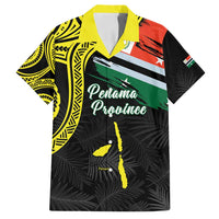 Personalised Vanuatu Penama Day Family Matching Long Sleeve Bodycon Dress and Hawaiian Shirt Grunge Flag Style LT05 Dad's Shirt - Short Sleeve Black - Polynesian Pride