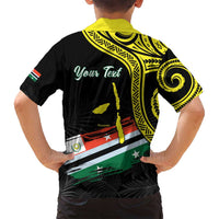 Personalised Vanuatu Penama Day Family Matching Summer Maxi Dress and Hawaiian Shirt Grunge Flag Style LT05 - Polynesian Pride