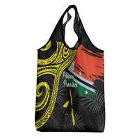 Vanuatu Penama Day Grocery Bag Grunge Flag Style - Polynesian Pride