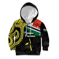 Personalised Vanuatu Penama Day Kid Hoodie Grunge Flag Style - Polynesian Pride
