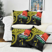 Vanuatu Penama Day Pillow Cover Grunge Flag Style - Polynesian Pride
