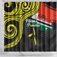 Vanuatu Penama Day Shower Curtain Grunge Flag Style LT05 - Polynesian Pride