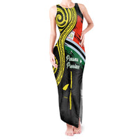 Personalised Vanuatu Penama Day Tank Maxi Dress Grunge Flag Style LT05 Women Black - Polynesian Pride