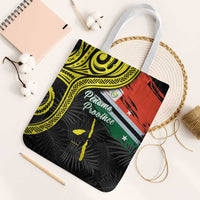 Vanuatu Penama Day Tote Bag Grunge Flag Style LT05 White Strap One Size Black - Polynesian Pride