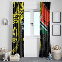 Vanuatu Penama Day Window Curtain Grunge Flag Style - Polynesian Pride