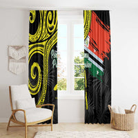 Vanuatu Penama Day Window Curtain Grunge Flag Style - Polynesian Pride