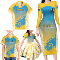 Personalised Vanuatu Sanma Day Family Matching Long Sleeve Bodycon Dress and Hawaiian Shirt Special Style LT05 - Polynesian Pride