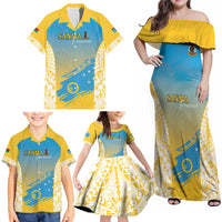 Personalised Vanuatu Sanma Day Family Matching Off Shoulder Maxi Dress and Hawaiian Shirt Special Style - Polynesian Pride