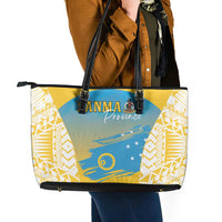 Vanuatu Sanma Day Leather Tote Bag Special Style - Polynesian Pride