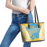 Vanuatu Sanma Day Leather Tote Bag Special Style - Polynesian Pride