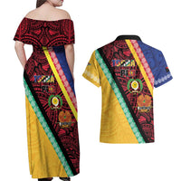 Love Torba PNG Day Couples Matching Off Shoulder Maxi Dress and Hawaiian Shirt Together We Grow - Polynesian Pride
