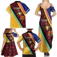 Love Torba PNG Day Family Matching Summer Maxi Dress and Hawaiian Shirt Together We Grow - Polynesian Pride