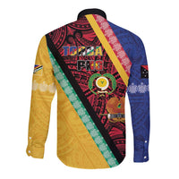 Love Torba PNG Day Long Sleeve Button Shirt Together We Grow - Polynesian Pride