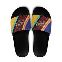 Love Torba PNG Day Slide Sandals Together We Grow - Polynesian Pride
