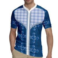 Blue Hawaii Paniolo Quilt Motif Rugby Jersey LT05 - Polynesian Pride