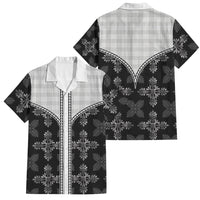 Black Hawaii Paniolo Quilt Motif Family Matching Summer Maxi Dress and Hawaiian Shirt LT05 Dad's Shirt - Short Sleeve Black - Polynesian Pride