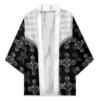 Black Hawaii Paniolo Quilt Motif Kimono LT05 Unisex Black - Polynesian Pride