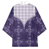 Purple Hawaii Paniolo Quilt Motif Kimono LT05 - Polynesian Pride