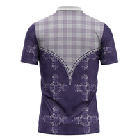 Purple Hawaii Paniolo Quilt Motif Zipper Polo Shirt LT05 - Polynesian Pride