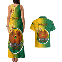 Personalized Papua New Guinea Enga Province Couples Matching Tank Maxi Dress and Hawaiian Shirt Mix Coat Of Arms Polynesian Pattern LT05 - Polynesian Pride