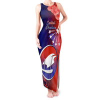 Personalized Papua New Guinea Central Province Tank Maxi Dress Mix Coat Of Arms Polynesian Pattern LT05 Women Blue - Polynesian Pride