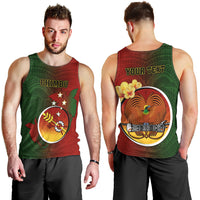 Personalized Papua New Guinea Chimbu Province Men Tank Top Mix Coat Of Arms Polynesian Pattern LT05 - Polynesian Pride