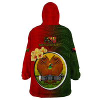 Papua New Guinea Eastern Highlands Province Wearable Blanket Hoodie Mix Coat Of Arms Polynesian Pattern LT05 - Polynesian Pride
