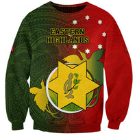 Personalized Papua New Guinea Eastern Highlands Province Sweatshirt Mix Coat Of Arms Polynesian Pattern LT05 Unisex Red - Polynesian Pride