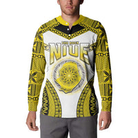 Personalised Niue The Rock Of Polynesia Button Sweatshirt Peniamina Gospel Day Yellow Version