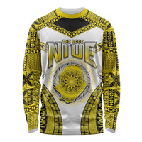 Personalised Niue The Rock Of Polynesia Long Sleeve Shirt Peniamina Gospel Day Yellow Version