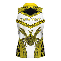 Personalised Niue The Rock Of Polynesia Women Sleeveless Polo Shirt Peniamina Gospel Day Yellow Version