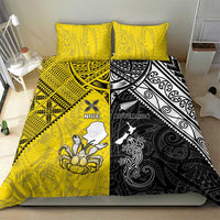 New Zealand Maori And Niue Hiapo Bedding Set Lizard And Coconut Crab Together