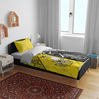 New Zealand Maori And Niue Hiapo Bedding Set Lizard And Coconut Crab Together