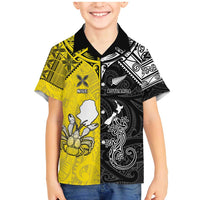 Custom New Zealand Maori And Niue Hiapo Family Matching Mermaid Dress and Hawaiian Shirt Lizard And Coconut Crab Together