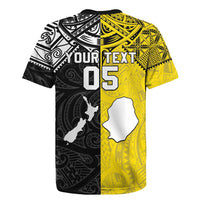 Custom New Zealand Maori And Niue Hiapo Rugby Jersey Lizard And Coconut Crab Together