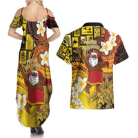 Papua New Guinea Retro Christmas Couples Matching Summer Maxi Dress and Hawaiian Shirt Hamamas Krismas - Polynesian Pride