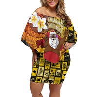 Papua New Guinea Retro Christmas Family Matching Off Shoulder Short Dress and Hawaiian Shirt Hamamas Krismas - Polynesian Pride