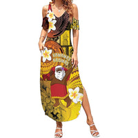 Papua New Guinea Retro Christmas Family Matching Summer Maxi Dress and Hawaiian Shirt Hamamas Krismas - Polynesian Pride