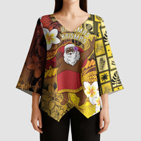 Papua New Guinea Retro Christmas Kimono Sleeve Blouse Hamamas Krismas - Polynesian Pride