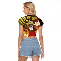 Papua New Guinea Retro Christmas Raglan Cropped T Shirt Hamamas Krismas - Polynesian Pride