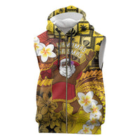 Papua New Guinea Retro Christmas Sleeveless Zip Hoodie Hamamas Krismas - Polynesian Pride