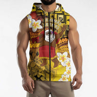Papua New Guinea Retro Christmas Sleeveless Zip Hoodie Hamamas Krismas - Polynesian Pride