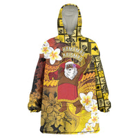 Papua New Guinea Retro Christmas Wearable Blanket Hoodie Hamamas Krismas - Polynesian Pride