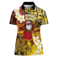 Papua New Guinea Retro Christmas Women Polo Shirt Hamamas Krismas - Polynesian Pride