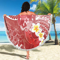 Tonga Christmas Beach Blanket Kilisimasi Fiefia Retro Style Red - Polynesian Pride