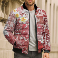 Tonga Christmas Bomber Puffer Jacket Kilisimasi Fiefia Retro Style Red - Polynesian Pride