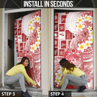 Tonga Christmas Door Cover Kilisimasi Fiefia Retro Style Red - Polynesian Pride